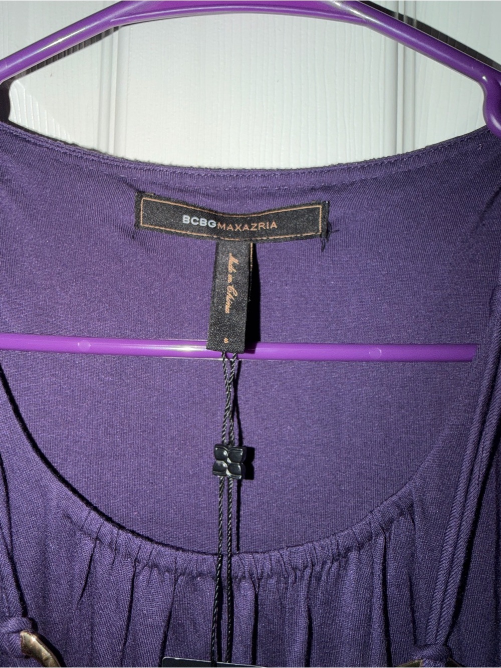 BCBGMaxAzria Purple Sleeveless Tank with Gold Chain Detail - Picture 2 of 4